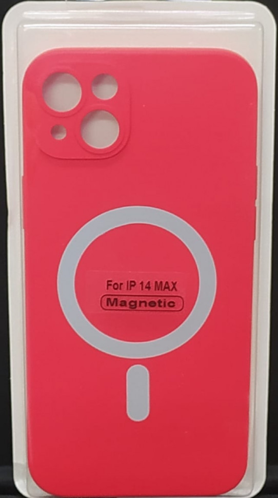 Накладка для iPhone 14 Max 6.7" Magsafe силикон красная