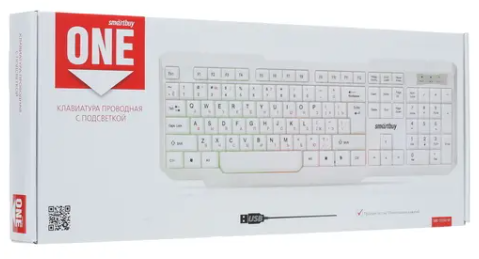 Клавиатура проводная с подсветкой Smartbuy ONE 333 USB белая (SBK-333U-W)/20