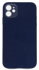 Чехол-накладка для iPhone 11 силикон (стеклянная крышка) темно-синяя
