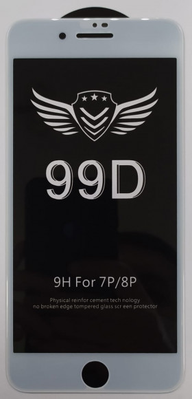 Защитное стекло для iPhone 7 Plus/8 Plus 99D белое