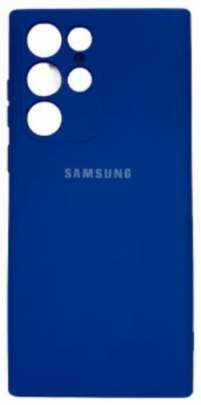 Накладка для Samsung Galaxy S22 Ultra Silicone cover без логотипа темно-синяя