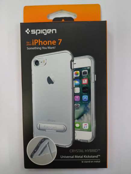 Чехол Spigen для iPhone 7 Crystal Hybrid, стальной  (042CS20459)