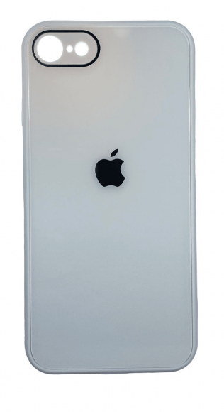 Чехол-накладка для iPhone 7/8 силикон (стеклянная крышка) белая