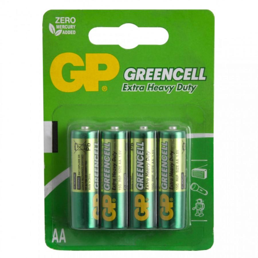 Батарейка солевая GP Greencell AA/LR6/BL4