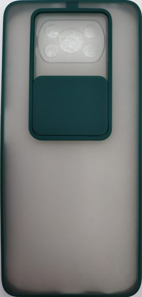 Накладка со шторкой камеры Xiaomi Pocophone X3 матовая зеленая