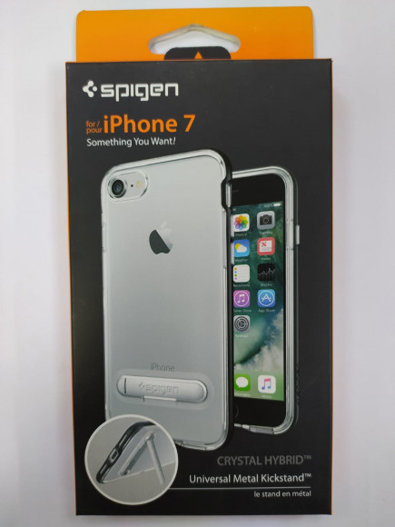 Чехол Spigen для iPhone 7 Crystal Hybrid, черный (042CS20671)