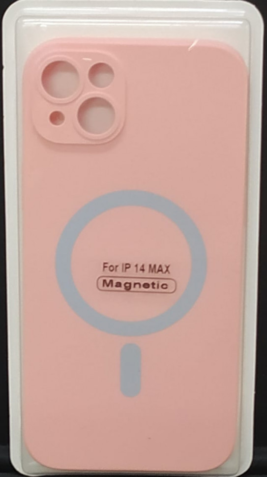 Накладка для iPhone 14 Max 6.7" Magsafe силикон розовая