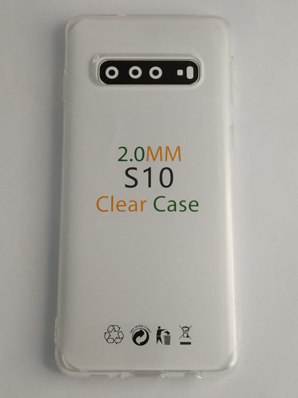 Чехол-накладка силикон 2.0мм Samsung Galaxy S10 прозрачный
