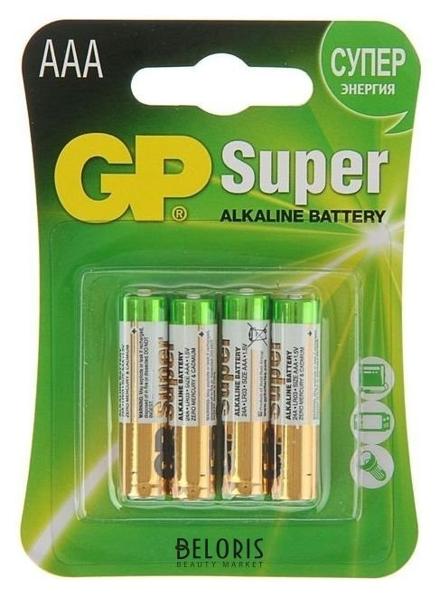 Батарейка алкалиновая GP Super AAA/LR03/BL4