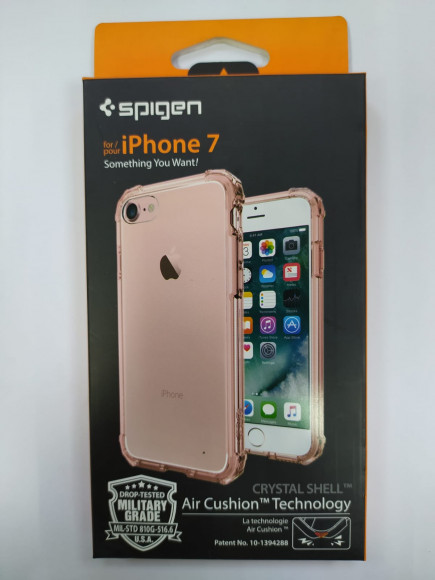Чехол Spigen для iPhone 7 Crystal Shell , кристально - розовый  (042CS20308)