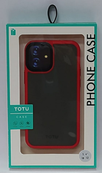 Накладка для iPhone 12 mini 5.4" TOTU Gingle под кожу серо-красная