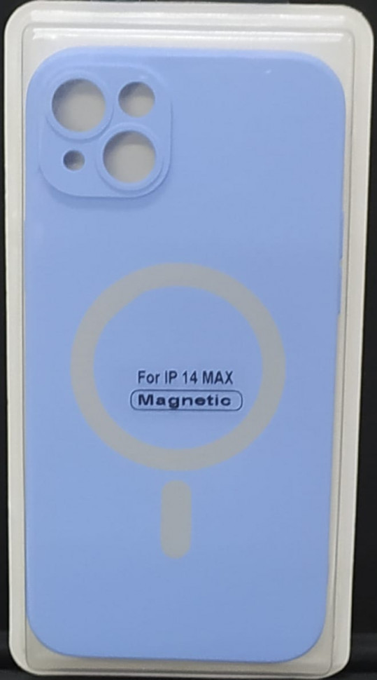 Накладка для iPhone 14 Max 6.7" Magsafe силикон сиреневая