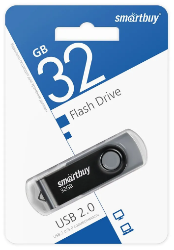 USB флеш накопитель Smartbuy 32GB Twist (SB032GB2TWK) черный
