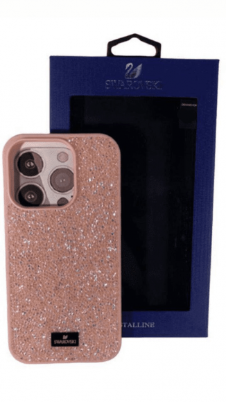 Накладка для iPhone 12 Pro Max 6.7" Swarovski розовый