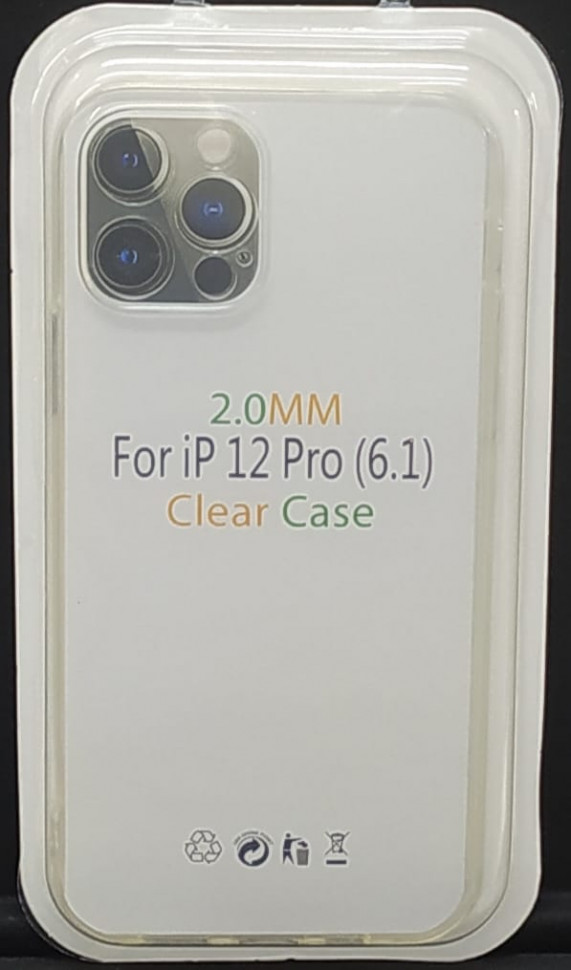 Чехол-накладка силикон тонкий с карманом под карту iPhone 12 Pro 6.1" прозрачная