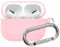 Силиконовый чехол для AirPods 3 c карабином розовый