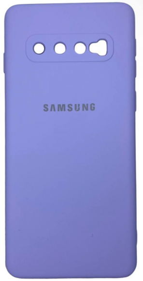 Накладка для Samsung Galaxy S10 Silicone cover без логотипа сиреневая
