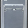 Чехол-накладка силикон тонкий с карманом под карту iPhone X/Xs прозрачная