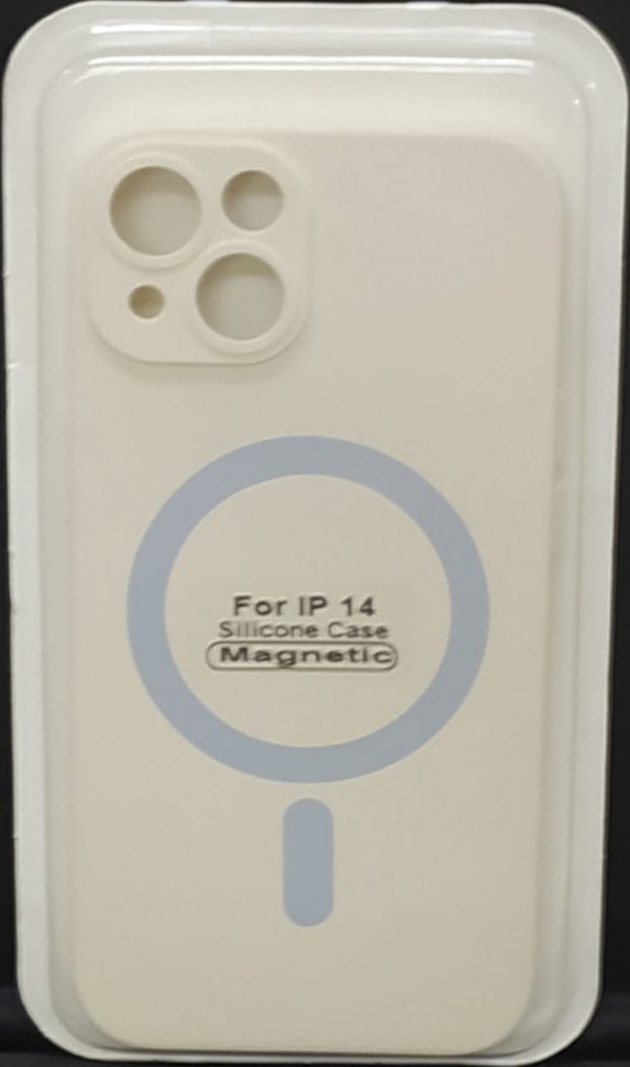 Накладка для iPhone 14 6.1" Magsafe силикон бежевая