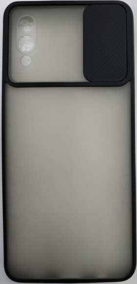 Накладка со шторкой камеры Samsung Galaxy A02 матовая черная