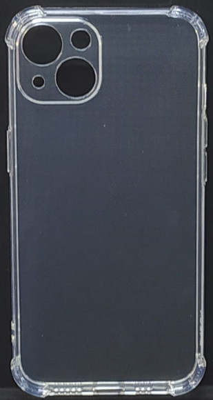 Чехол-накладка силикон iPhone 13 прозрачный противоударный с закрытой камерой тех.пак