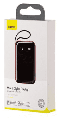 Powerbank Baseus Mini S Digital Display 10000mAh 1USB 3A (PPXF-E01) красно-черный