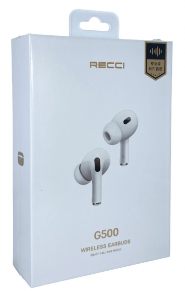 Беспроводные наушники TWS Recci G500 BT5.3/30mAh (250mAh)/3.5ч белые