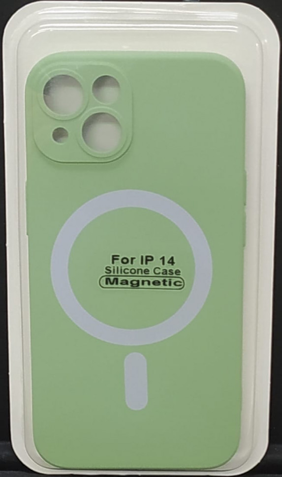Накладка для iPhone 14 6.1" Magsafe силикон зеленая