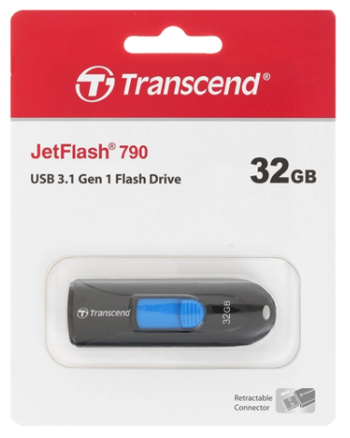 3.1 USB флеш накопитель Transcend 32GB JetFlash 790 черный