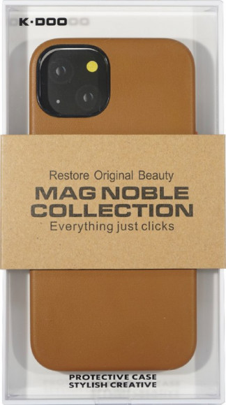 Накладка для iPhone 13 K-Doo Mag Noble кожаная коричневая