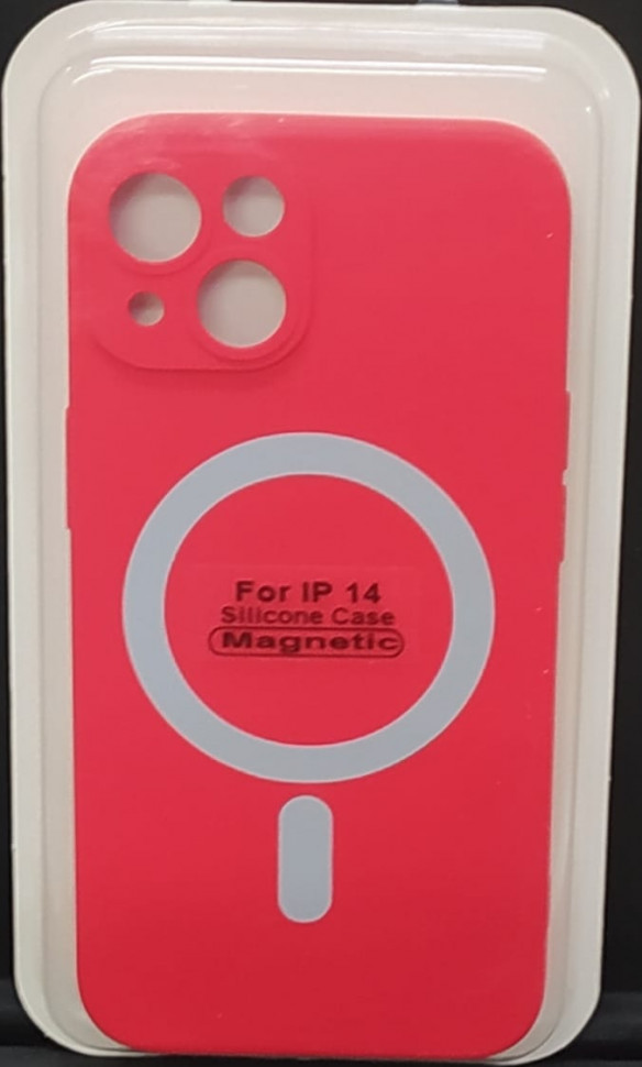 Накладка для iPhone 14 6.1" Magsafe силикон красная