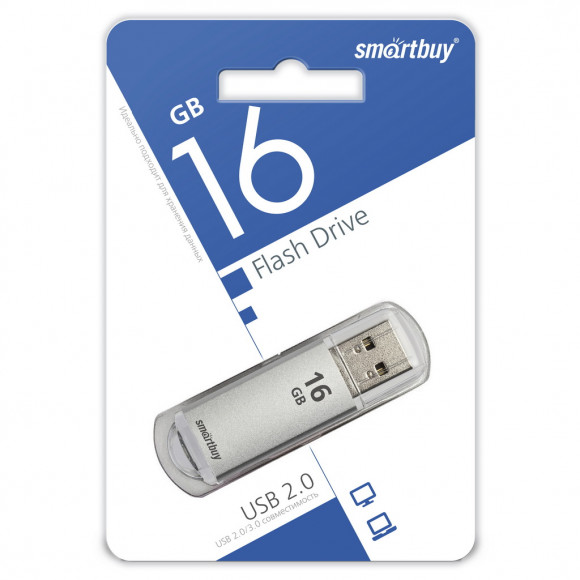 USB флеш накопитель Smartbuy 16GB V-Cut Silver (SB16GBVC-S)