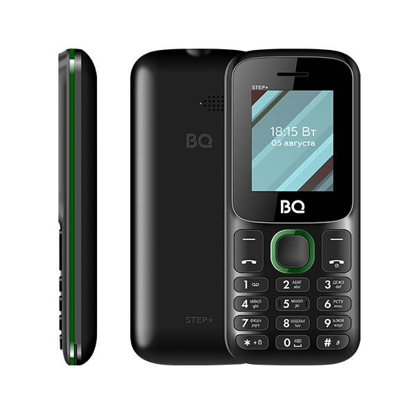 Мобильный телефон BQ Step+ (BQ-1848) 1.77"/128x160/600mAh/2G/MicroSD до 32GB/FM черно-зеленый