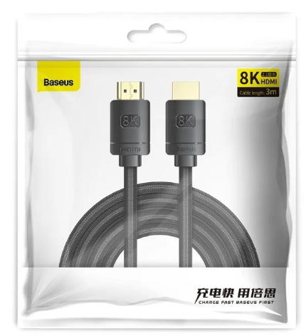 Baseus High Definition Series HDMI 8K to HDMI 8K Adapter Cable 3m Black