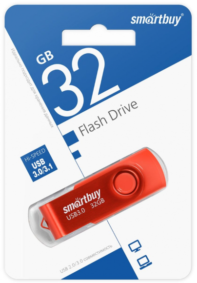 3.1 USB флеш накопитель SmartBuy 32GB Twist (SB032GB3TWR) красный