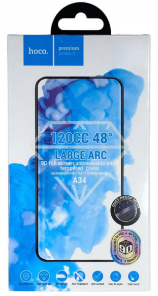 Защитное стекло Hoco для iPhone 14 Pro 6.1" A34, чёрное
