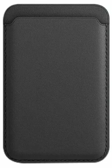 Кожаный чехол-бумажник для карт и визиток MagSafe Leather Wallet для Apple iPhone черный