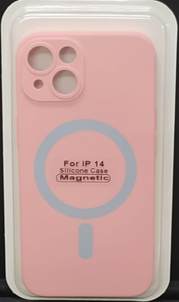 Накладка для iPhone 14 6.1" Magsafe силикон розовая