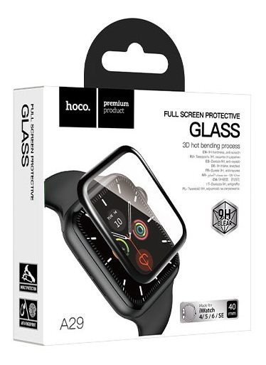 Защитное стекло для Apple Watch 4/5/6/SE "40" Hoco A29 черное