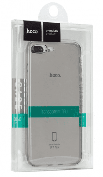 Накладка для iPhone 7+/8+ Hoco Light силикон тёмный прозрачный