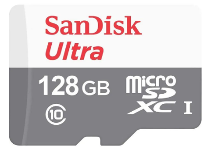 micro SDXC карта памяти SanDisk Ultra 128GB A1 UHS-1 140MB/s c ад. (SDSQUAB-128G-GN6MA)