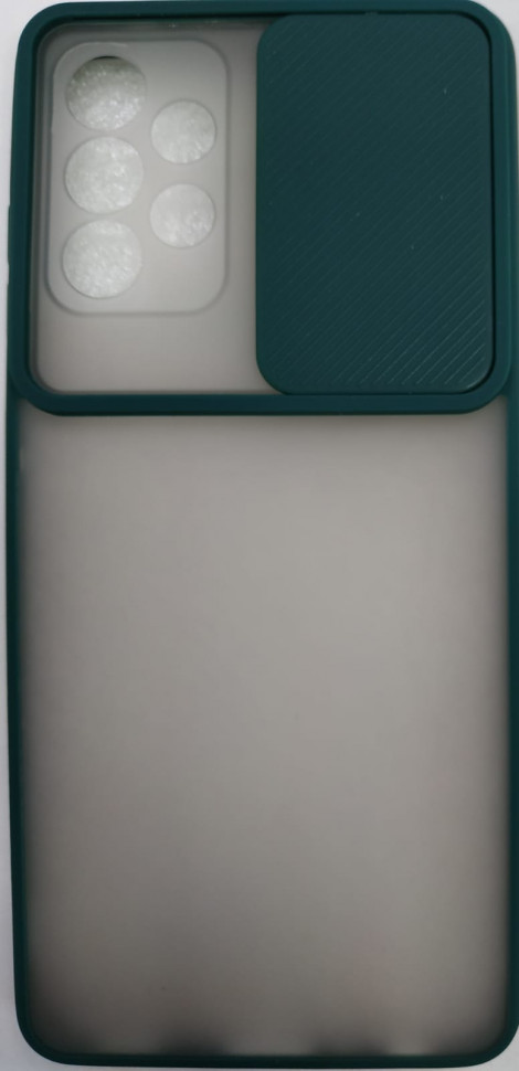 Накладка со шторкой камеры Samsung Galaxy A52 5G матовая зеленая