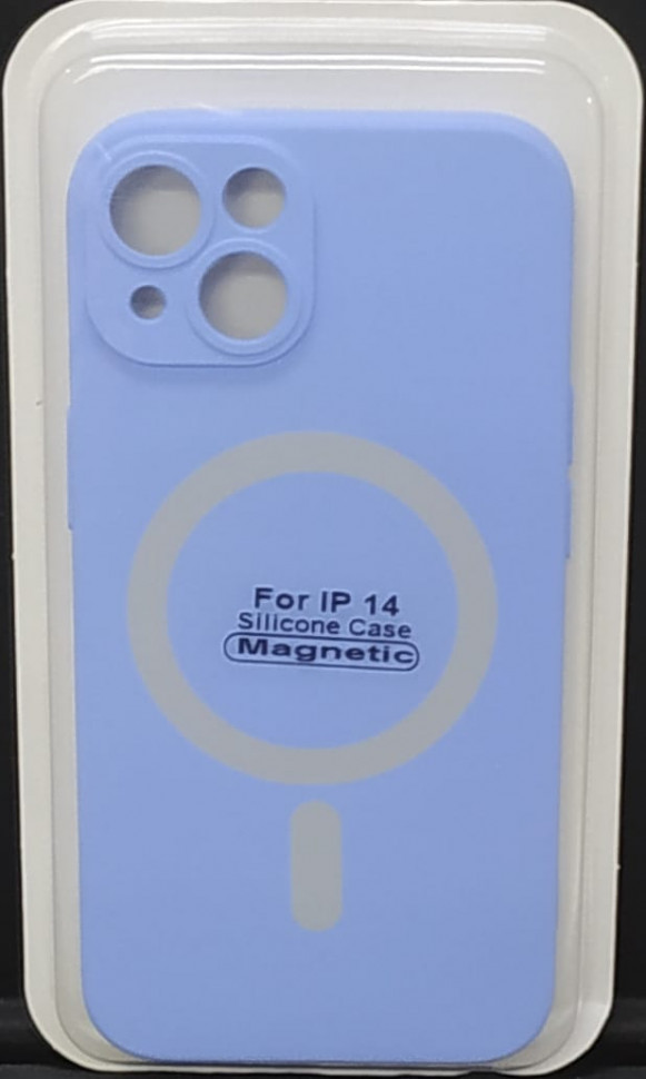 Накладка для iPhone 14 6.1" Magsafe силикон сиреневая