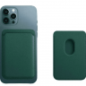 Кожаный чехол-бумажник для карт и визиток MagSafe Leather Wallet для Apple iPhone зелёный