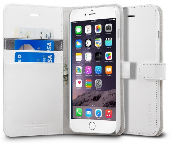 Чехол-книжка Spigen для iPhone 6s 5.5" Wallet S, белый (PET) (SGP10919)