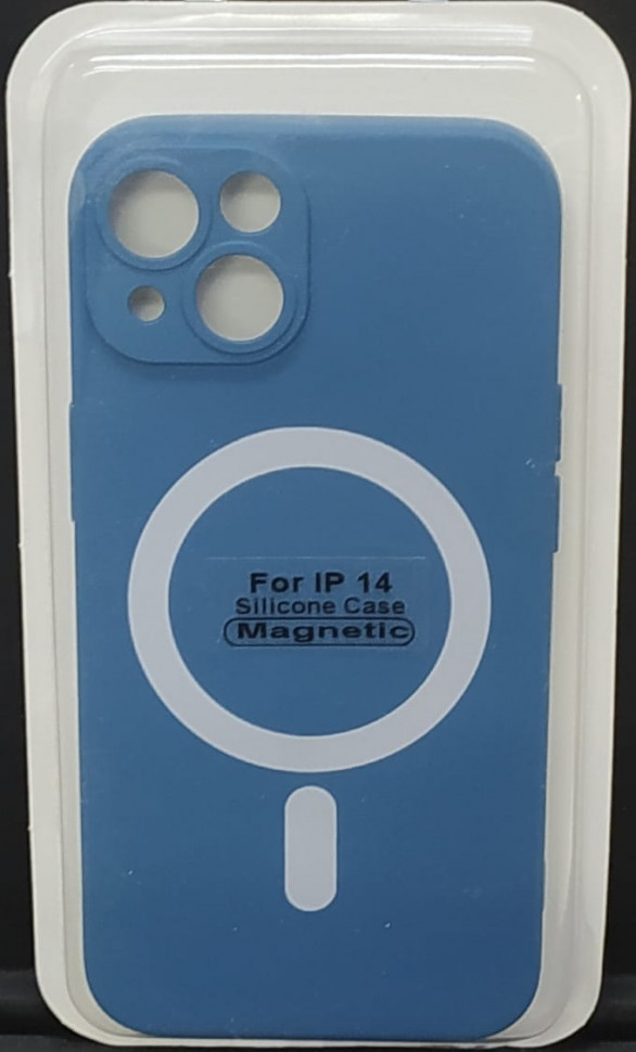 Накладка для iPhone 14 6.1" Magsafe силикон темно-синяя