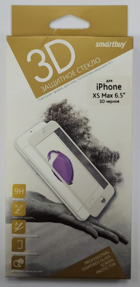 Защитное стекло для iPhone 11 Pro Max/XS Max 6.5" Smartbuy олеофобное чёрное