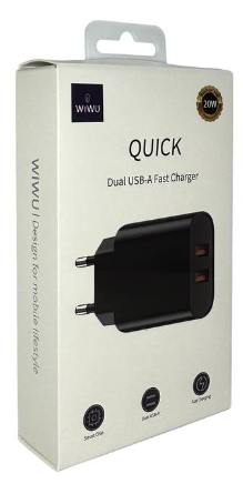 Сетевое зарядное устройство WIWU Quick 2USB 2.1A Wi-U003 черное