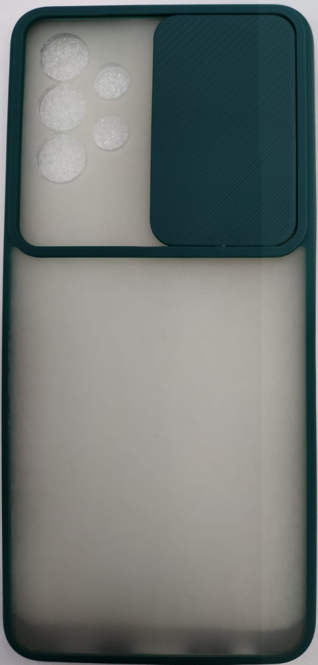 Накладка со шторкой камеры Samsung Galaxy A32 4G матовая зеленая