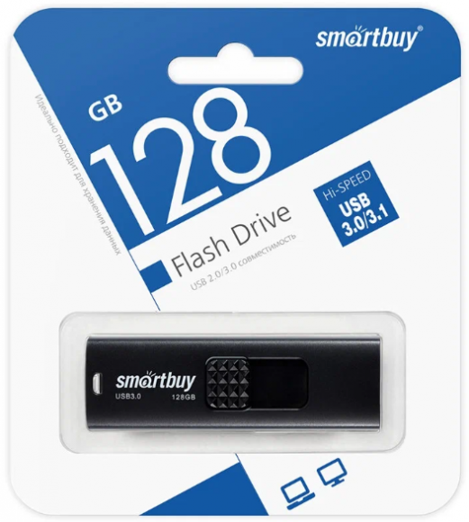 3.1 USB флеш накопитель SmartBuy 128GB Fashion (SB128GB3FSK) черный